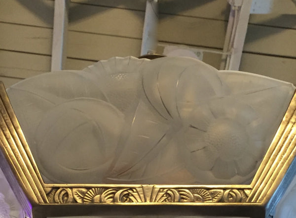 French Art Deco Signed Degue Chandelier