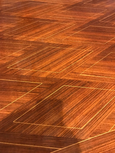 French Art Deco Dining Table With Diamond Marquetry