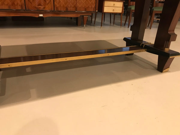 French Art Deco Dining Table With Diamond Marquetry