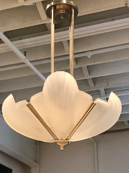 French Art Deco Chandelier Signed by Atelier Petitot