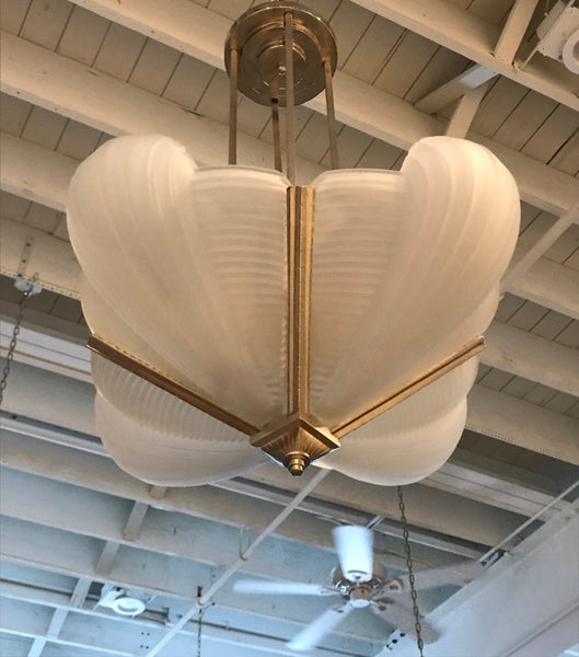 French Art Deco Chandelier Signed by Atelier Petitot