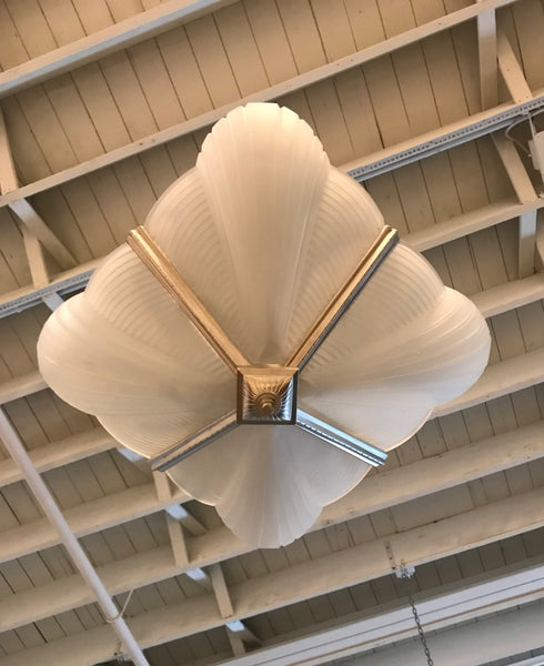 French Art Deco Chandelier Signed by Atelier Petitot