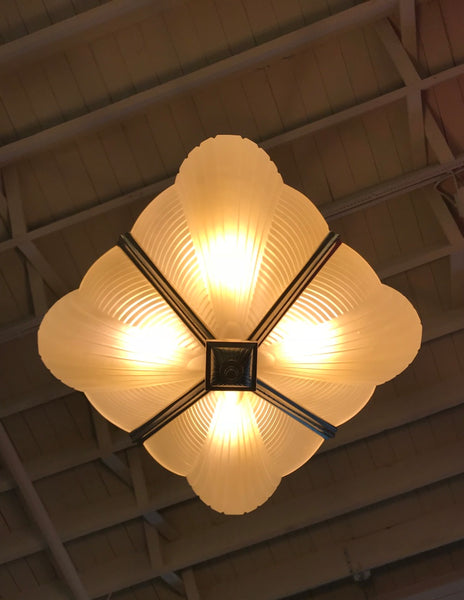 French Art Deco Chandelier Signed by Atelier Petitot