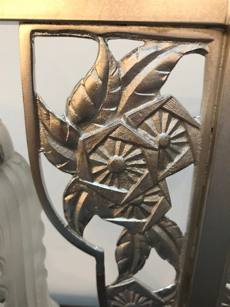 Geometric G Leleu French Art Deco Table Lamp