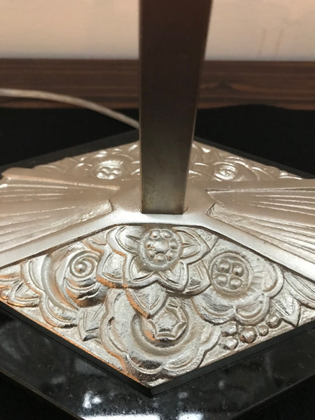 Geometric G Leleu French Art Deco Table Lamp