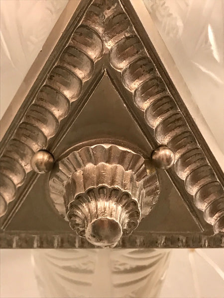 French Art Deco Triangular Starburst Chandelier