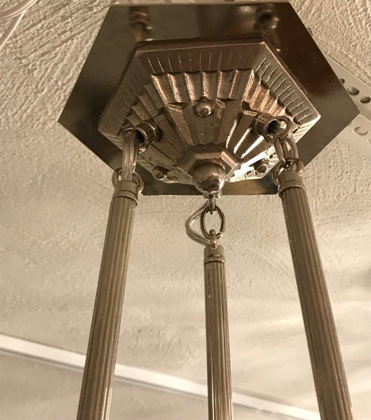 French Art Deco Triangular Starburst Chandelier