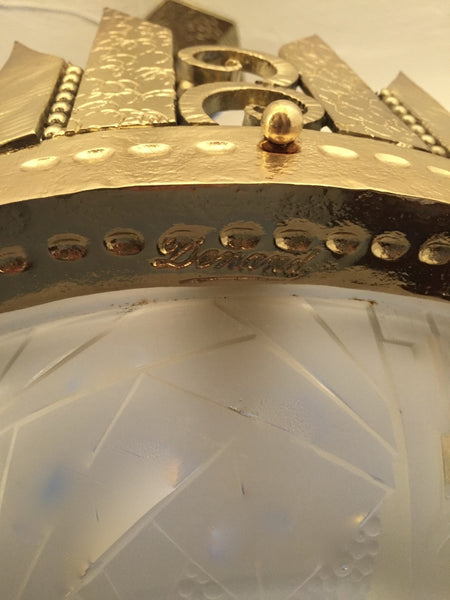 French Art Deco Chandelier signed by Muller Freres and DENARD