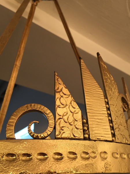 French Art Deco Chandelier signed by Muller Freres and DENARD