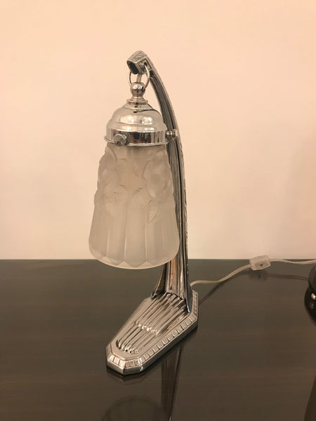 French Art Deco Table Lamp by Degue