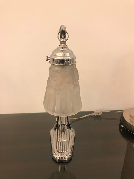 French Art Deco Table Lamp by Degue