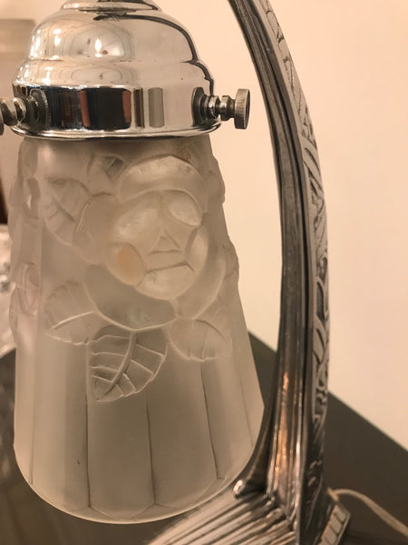French Art Deco Table Lamp by Degue