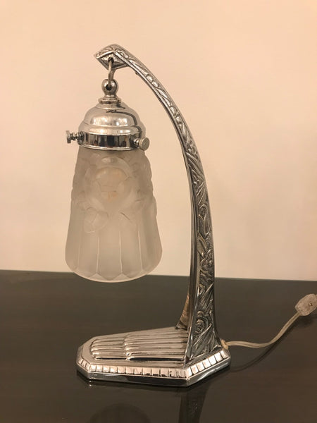 French Art Deco Table Lamp by Degue