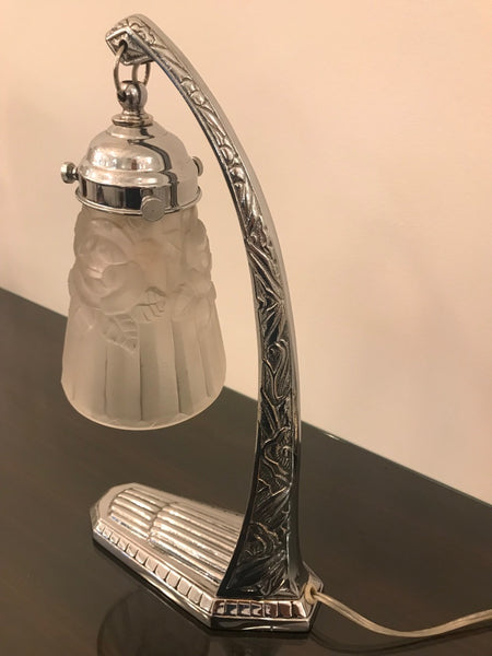 French Art Deco Table Lamp by Degue