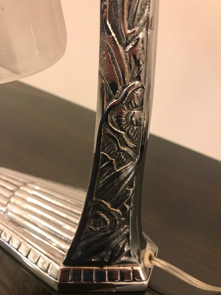 French Art Deco Table Lamp by Degue