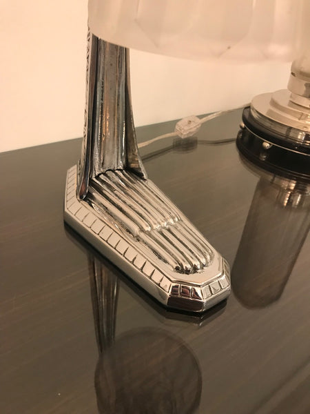 French Art Deco Table Lamp by Degue