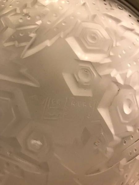 French Art Deco Chandelier Pendant Signed by Muller Frères Luneville