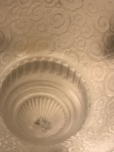 French Art Deco Geometric Chandelier Signed by Muller Frères Luneville