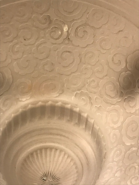 French Art Deco Geometric Chandelier Signed by Muller Frères Luneville