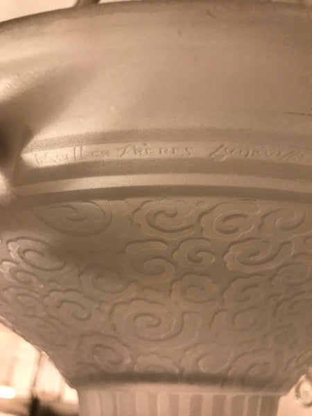 French Art Deco Geometric Chandelier Signed by Muller Frères Luneville