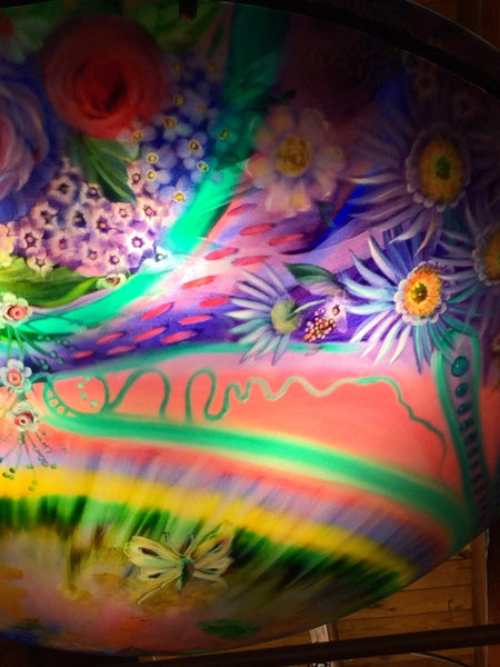 Signed original Ulla Darni 34 inch chandelier Rainbow