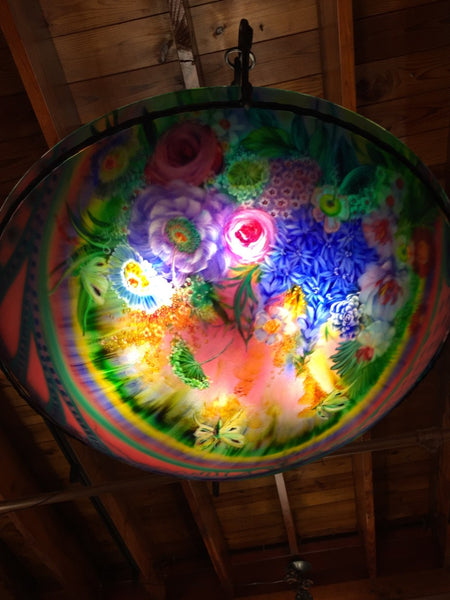 Signed original Ulla Darni 34 inch chandelier Rainbow