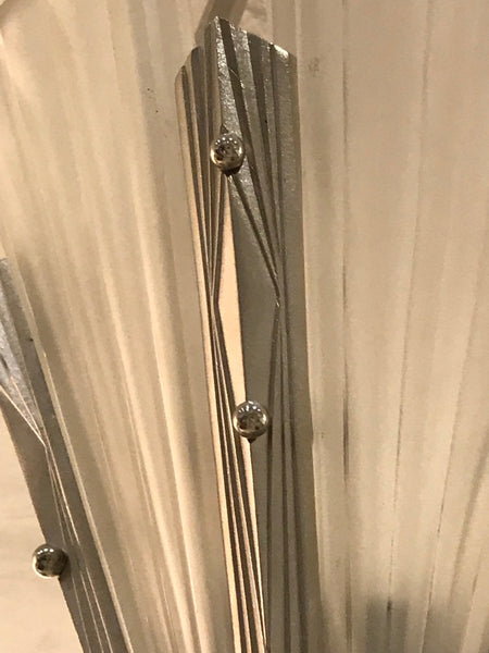 French Art Deco Round Chandelier Signed by Degue