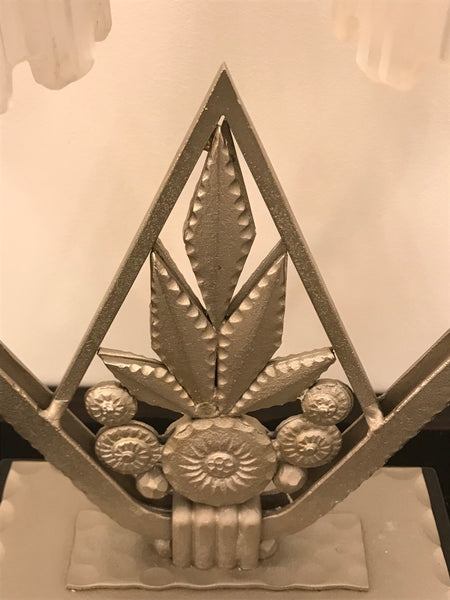 French Art Deco "Waterfall" Table Lamp Signed by Sabino