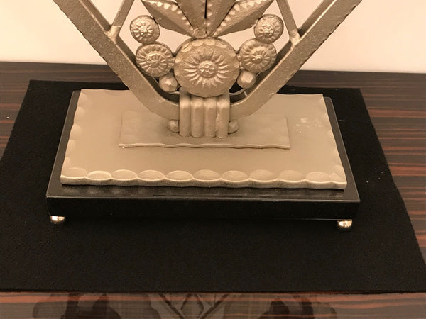 French Art Deco "Waterfall" Table Lamp Signed by Sabino