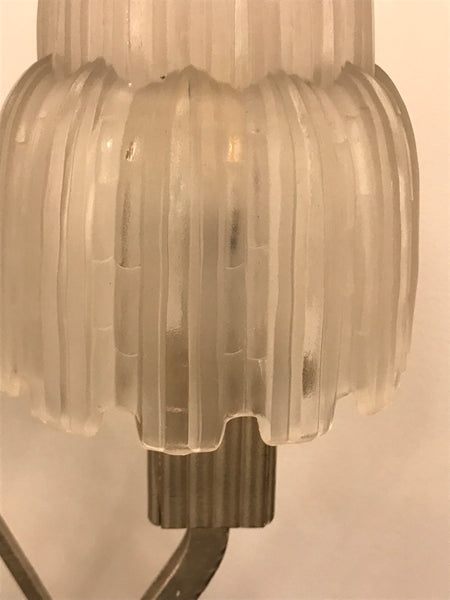 French Art Deco "Waterfall" Table Lamp Signed by Sabino