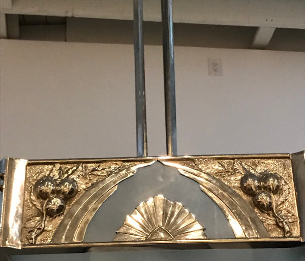 French Art Deco Square Geometric Chandelier