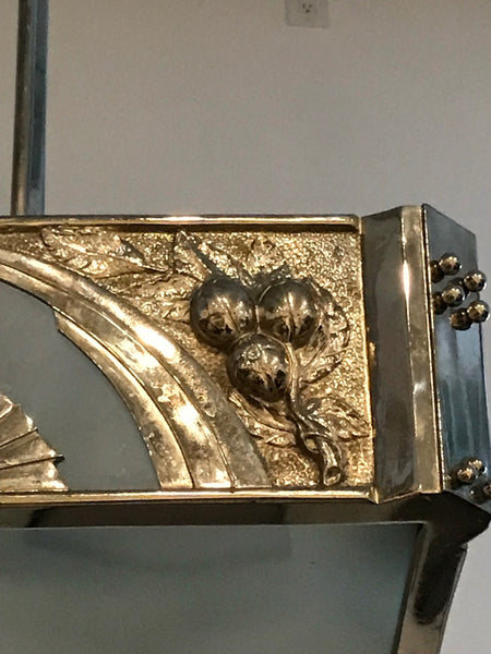 French Art Deco Square Geometric Chandelier