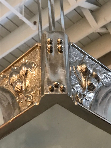 French Art Deco Square Geometric Chandelier