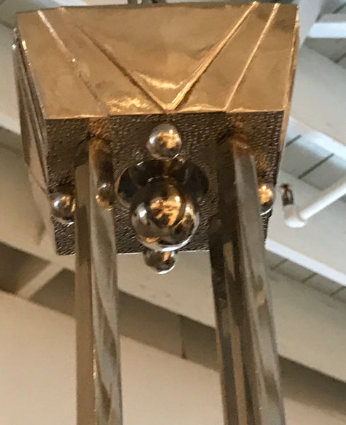 French Art Deco Square Geometric Chandelier