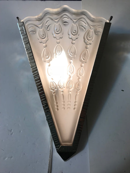 Pair of French Art Deco Fan Sconces by Genet Et Michon