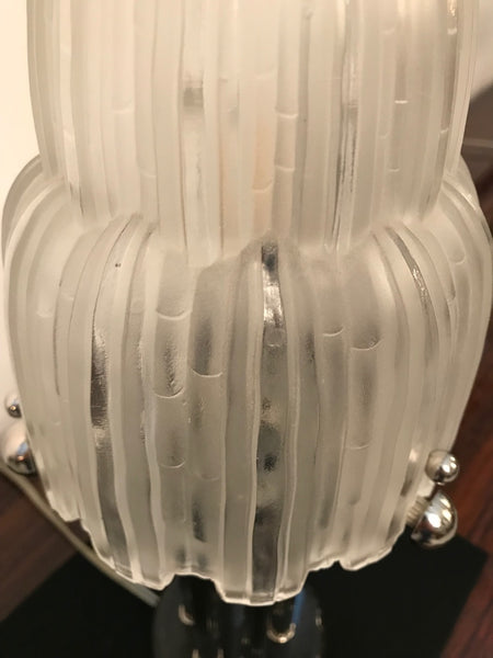 Pair of French Art Deco "Waterfall" Table Lamps Signed by Sabino