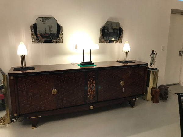 Pair of French Art Deco "Waterfall" Table Lamps Signed by Sabino