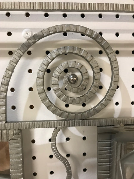 French Art Deco Hanging Coat Rack with Pair of Signed Muller Frères Sconces