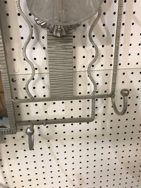 French Art Deco Hanging Coat Rack with Pair of Signed Muller Frères Sconces