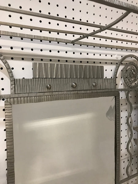 French Art Deco Hanging Coat Rack with Pair of Signed Muller Frères Sconces