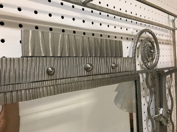 French Art Deco Hanging Coat Rack with Pair of Signed Muller Frères Sconces