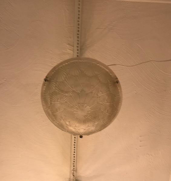 French Art Deco Pendant Chandelier by Hettier and Vincent