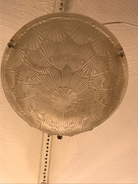 French Art Deco Pendant Chandelier by Hettier and Vincent